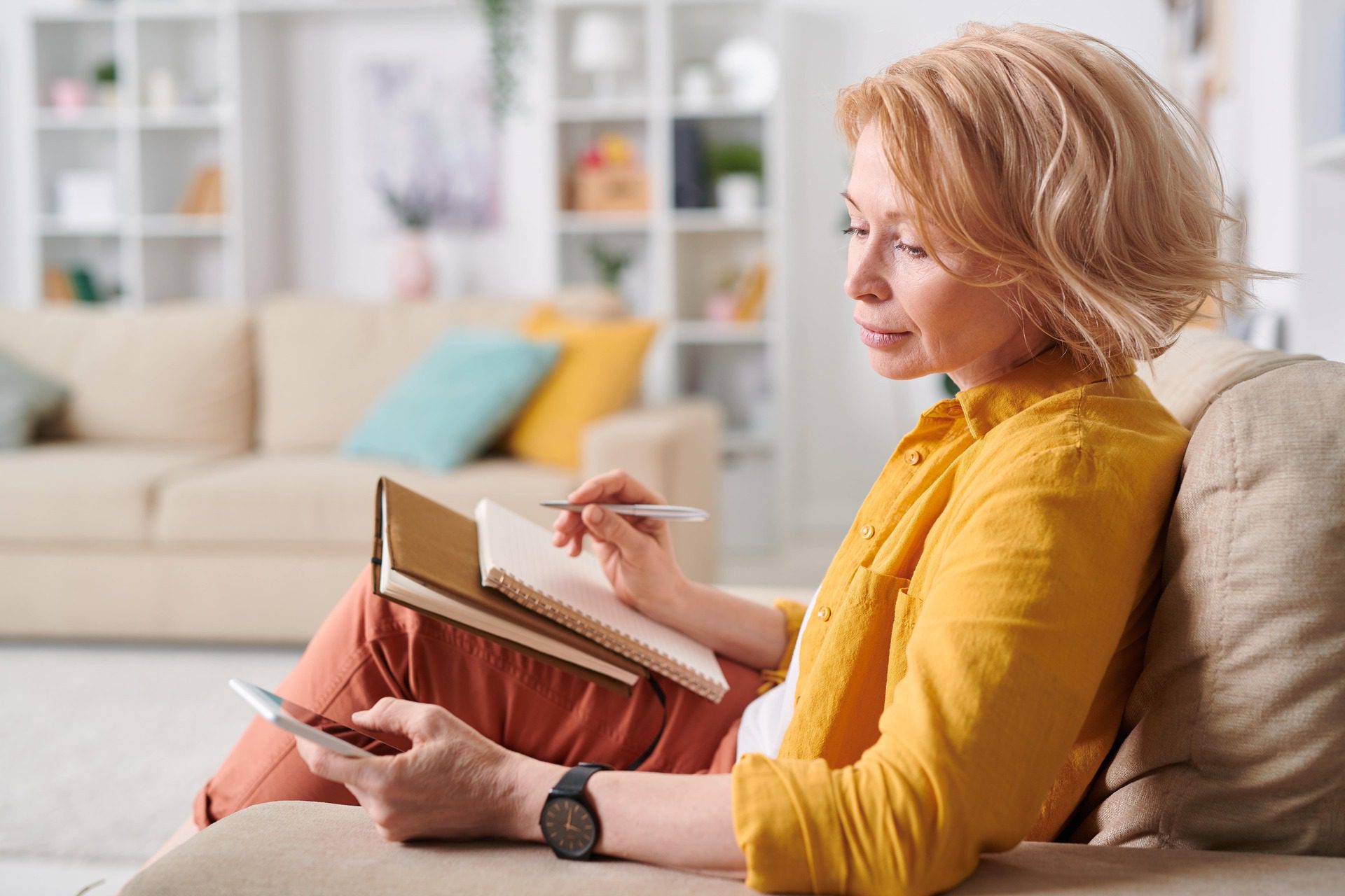 Woman taking notes