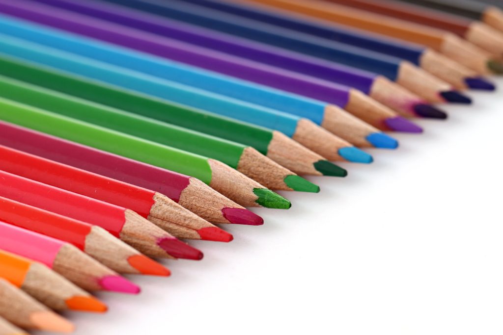 series of colored pencils