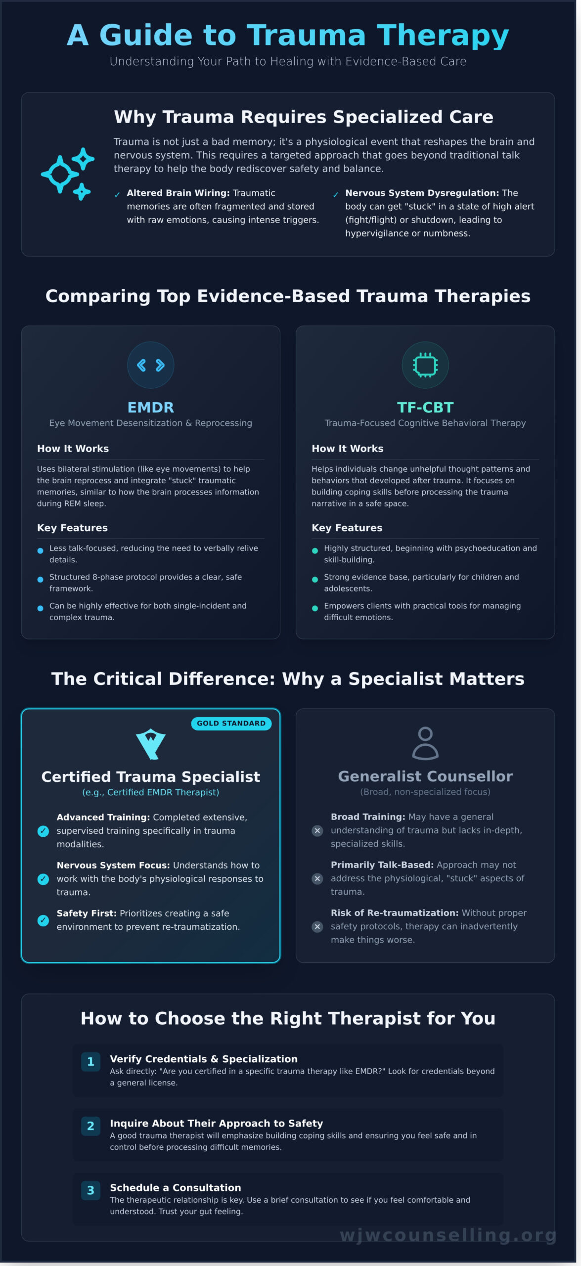 What is the Best Type of Therapy for Trauma? An Evidence-Based Guide - Infographic